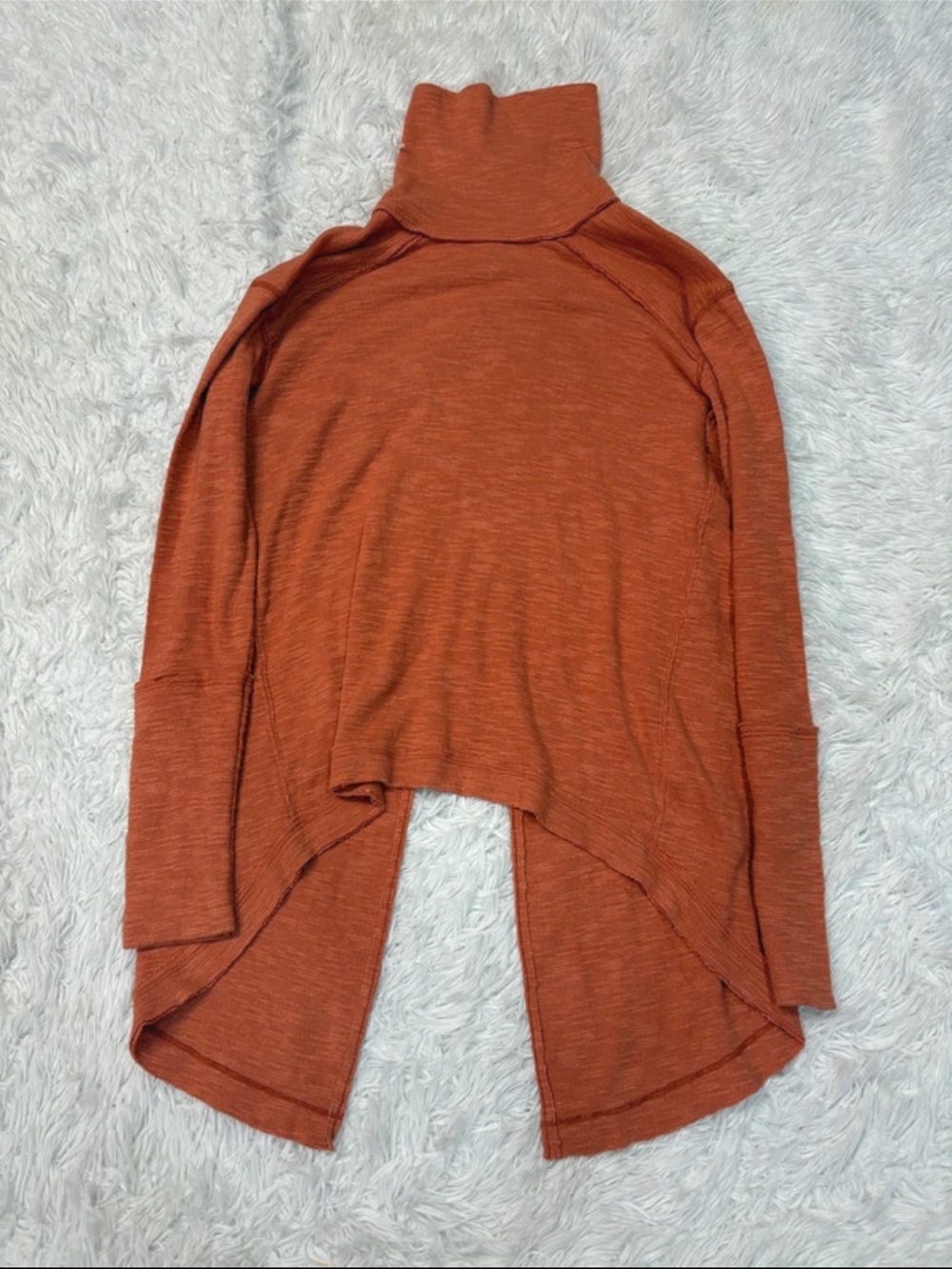 We the free Rust Orange Turtleneck split back